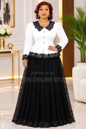 Long Sleeved and Pleated Skirt Set