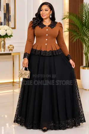 Long Sleeved and Pleated Skirt Set