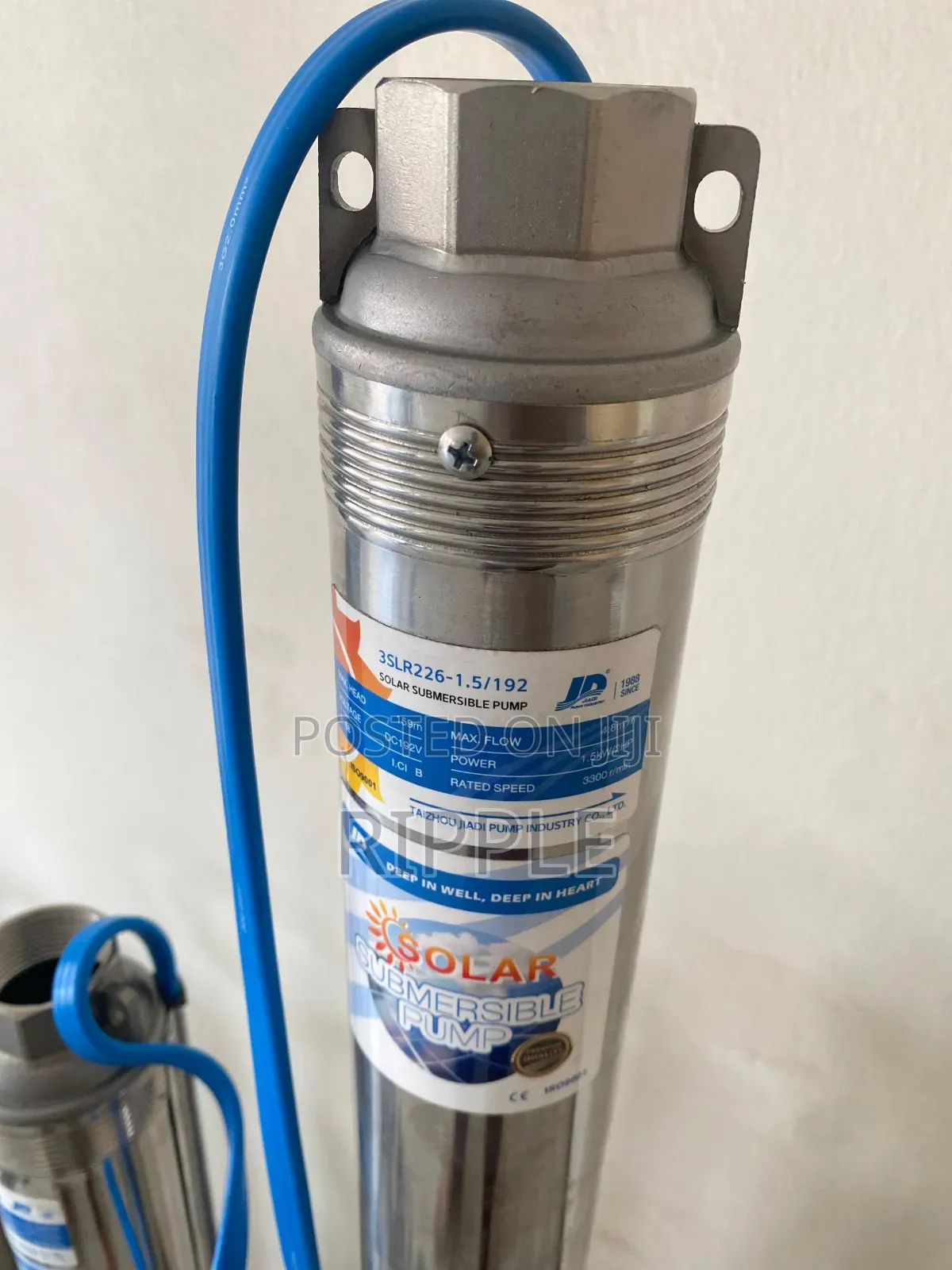 1500W Solar Borehole Water Pump 159m Head 4800l/H