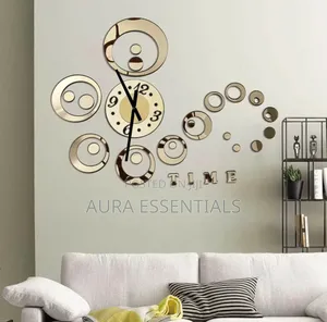 Circles 3D Modern Mirror Wall Clock