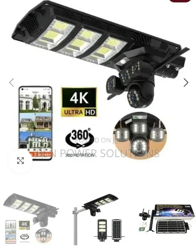 LED Solar Security Streetlight + Cameras