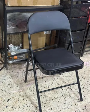 Heavy Duty Black Padded Folding Chair