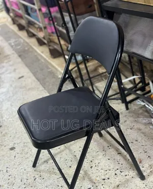 Heavy Duty Black Padded Folding Chair