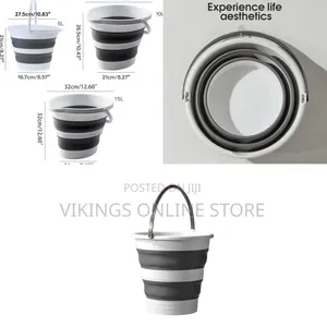 Striped Collapsible Water Bucket