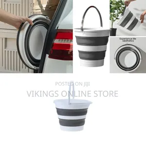 Striped Collapsible Water Bucket