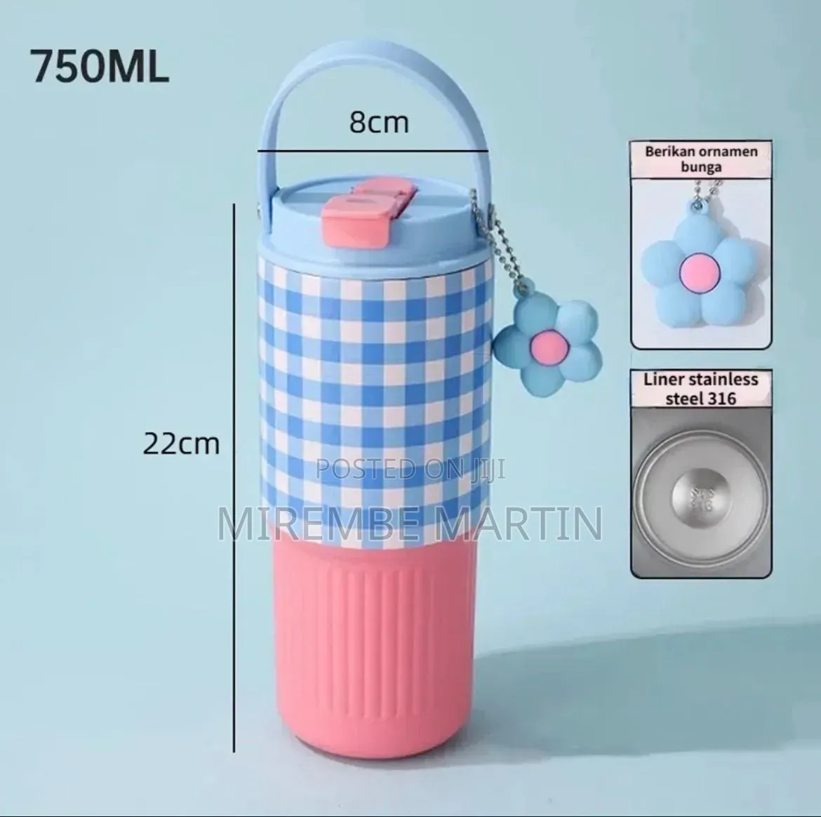750ml Insulated Stainless Steel Travel Tumbler That Stands