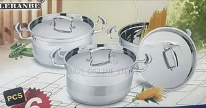 LERANBE 6-Piece Stainless Steel Cookware Set.