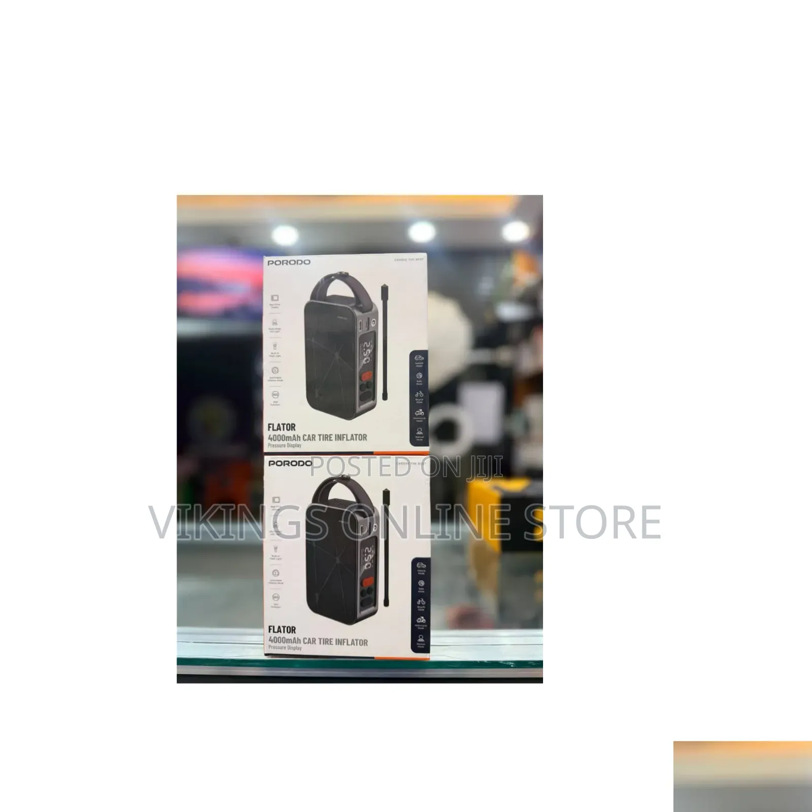 Porodo Flator 4,000mAh Car Tire Inflator With Pressure Display
