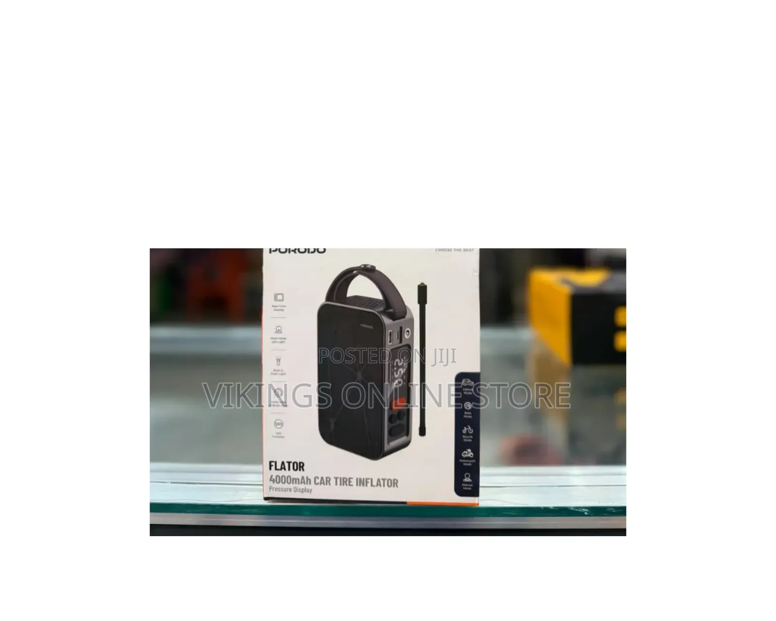 Porodo Flator 4,000mAh Car Tire Inflator With Pressure Display