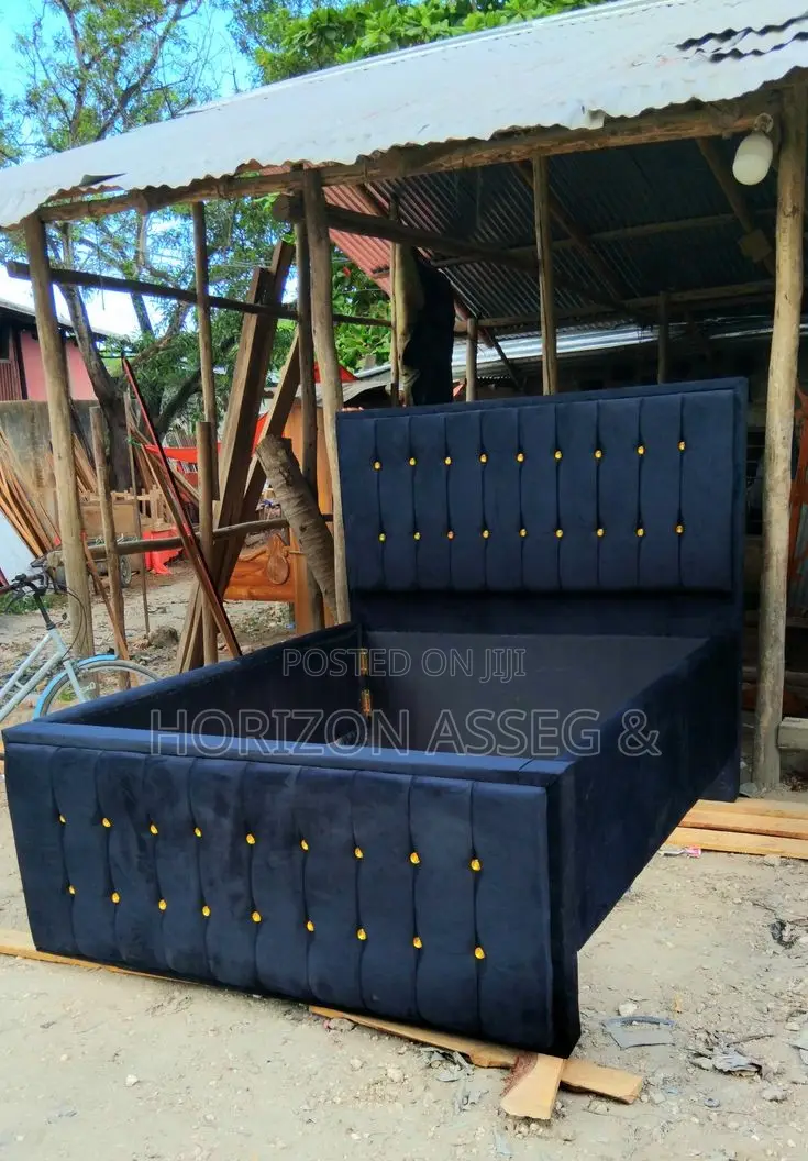 Blue Suede Fabric Sofa Bed 5x6