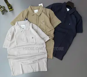 Strips Button Half Tshirts