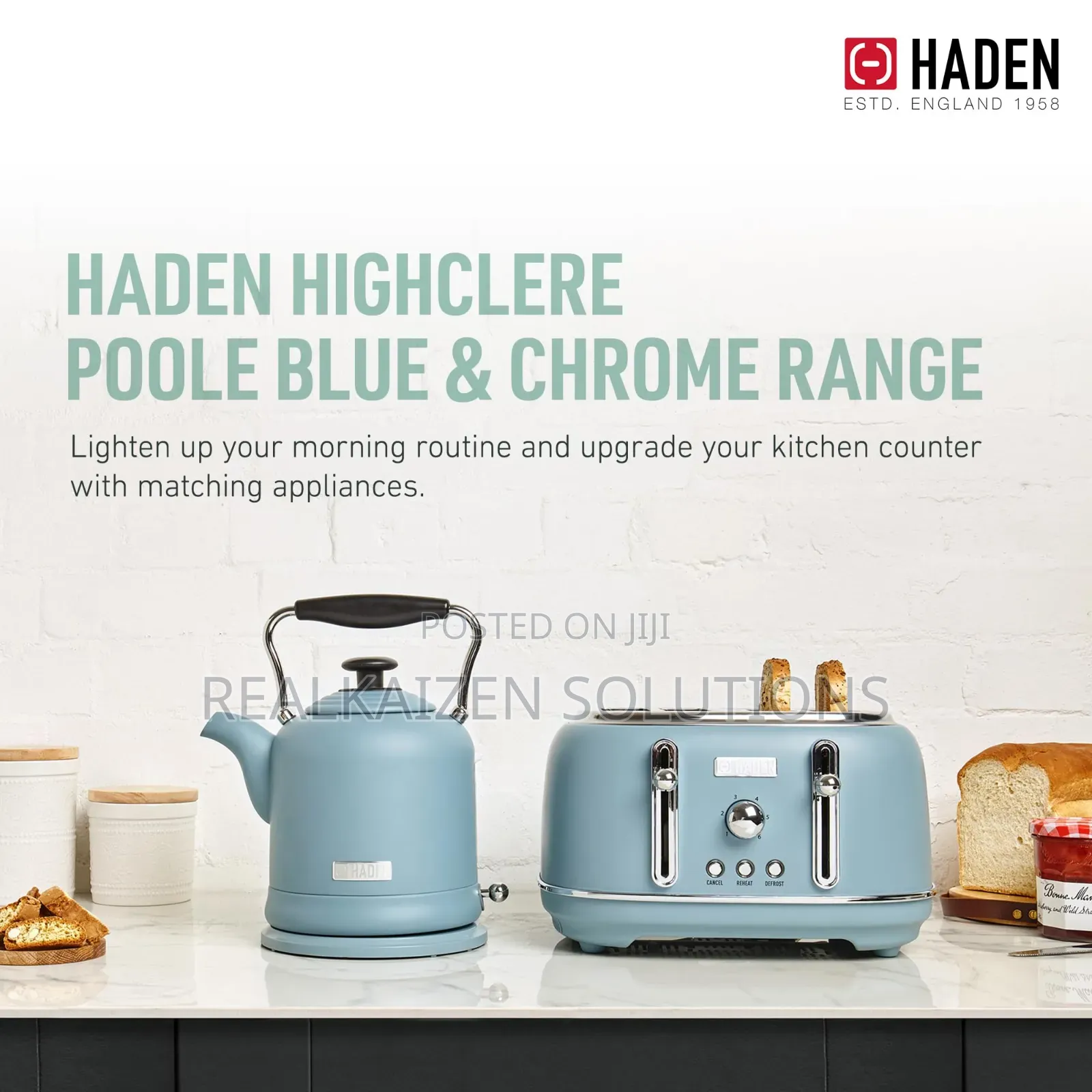 UK HADEN 1.5L Highclere Vintage Rapid Boil Stainless Steel Kettle