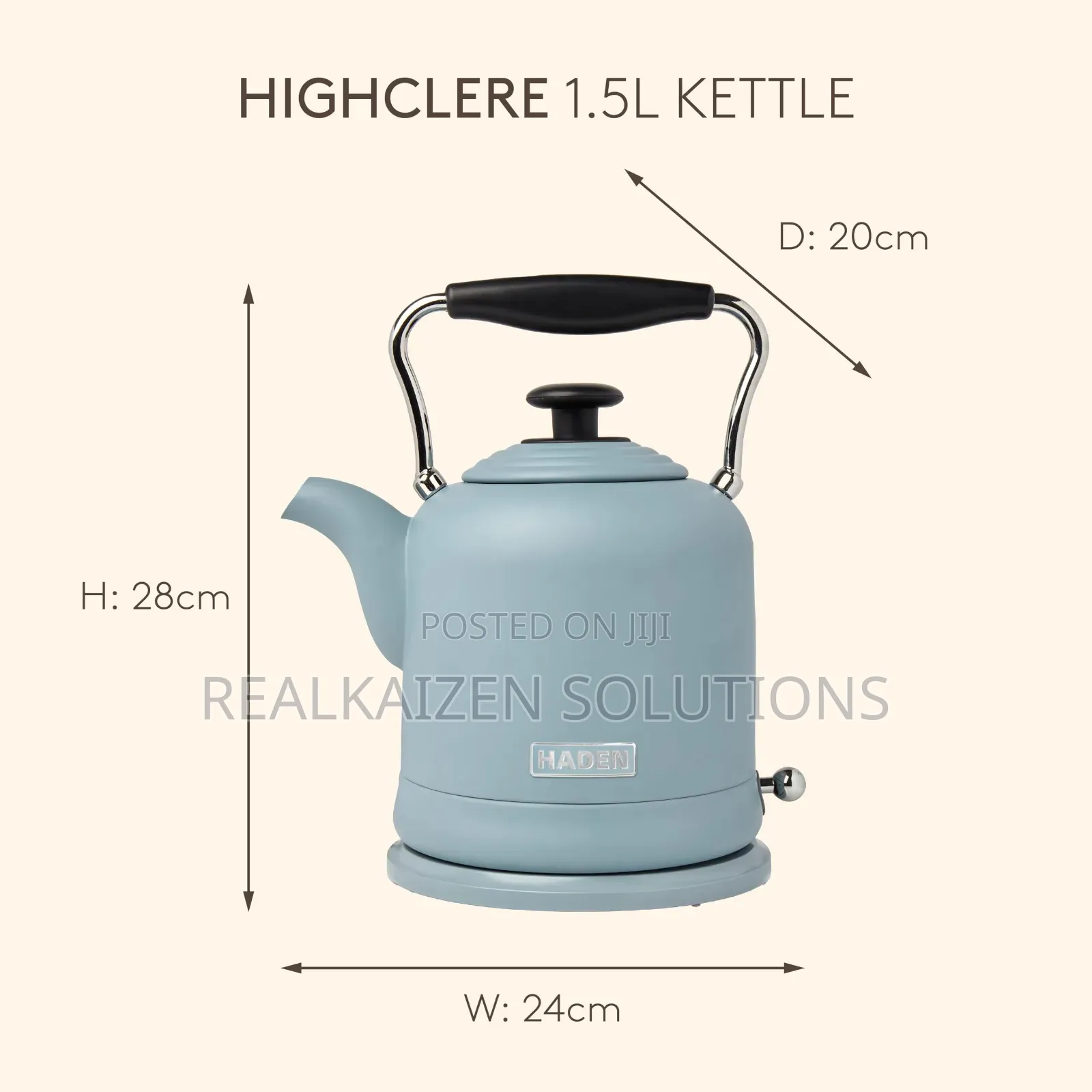 UK HADEN 1.5L Highclere Vintage Rapid Boil Stainless Steel Kettle