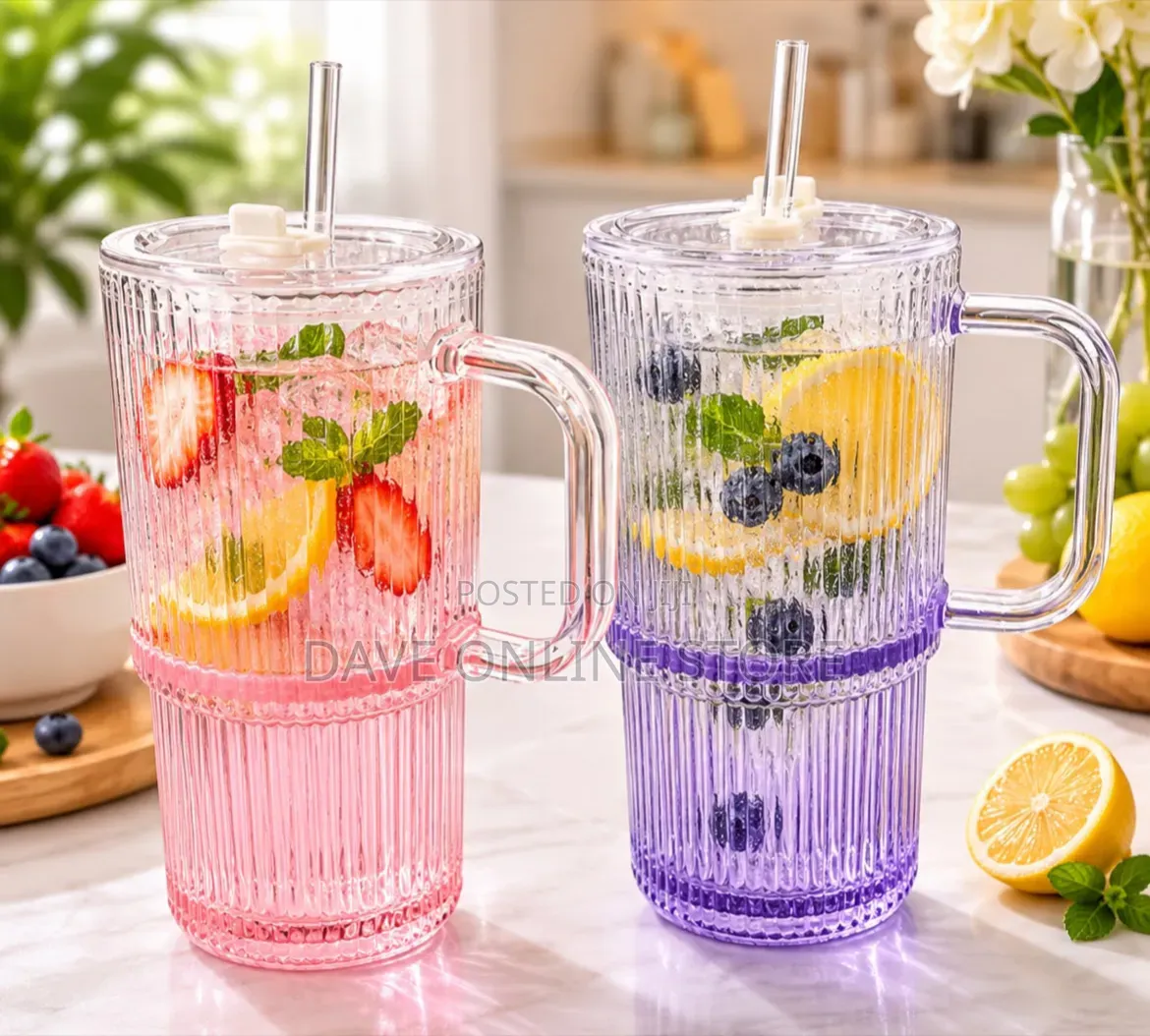 600ml Ribbed Glass Tumbler
