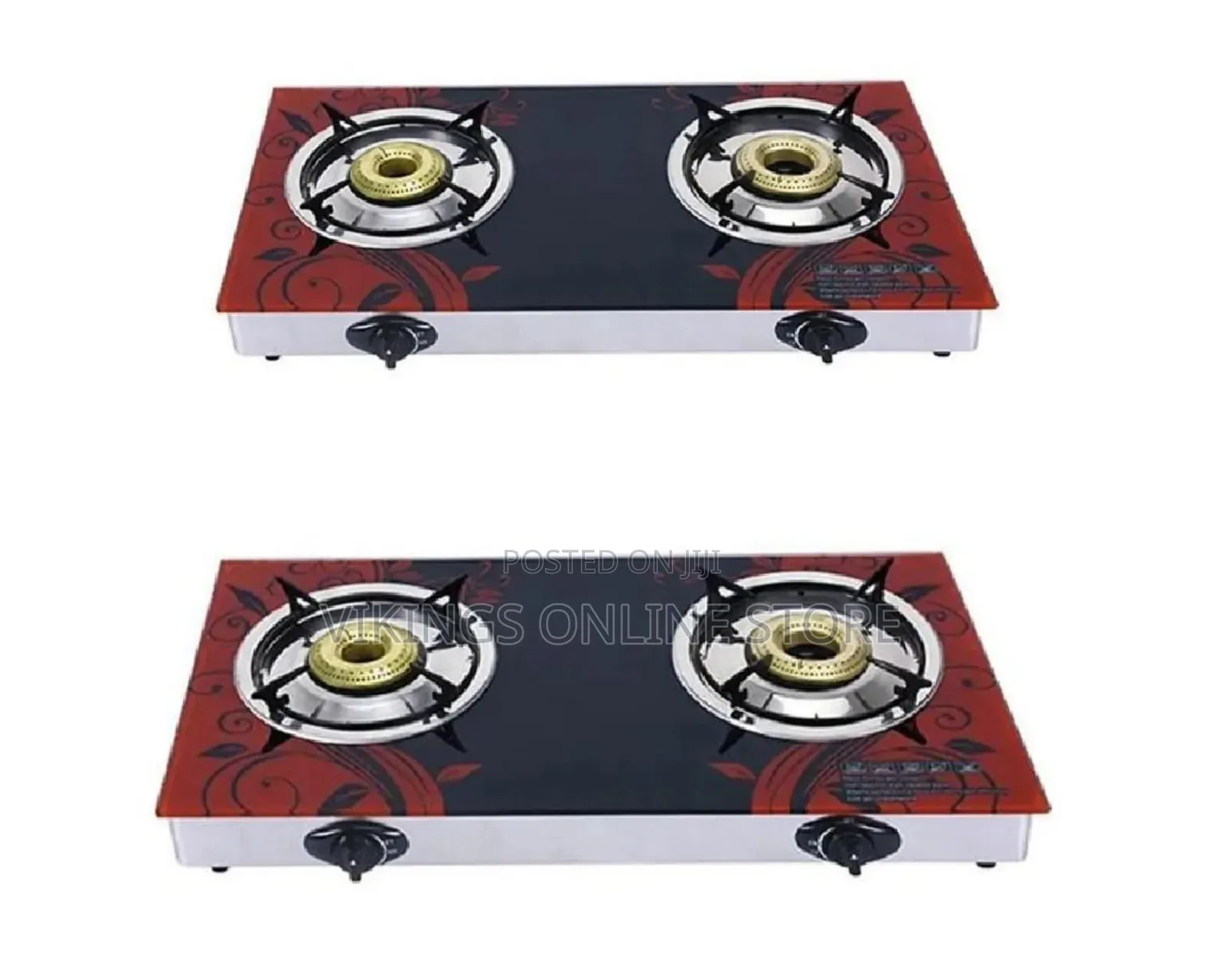 A Pixel Double Burner Glass Gas Stove