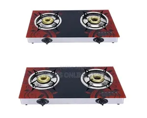 A Pixel Double Burner Glass Gas Stove