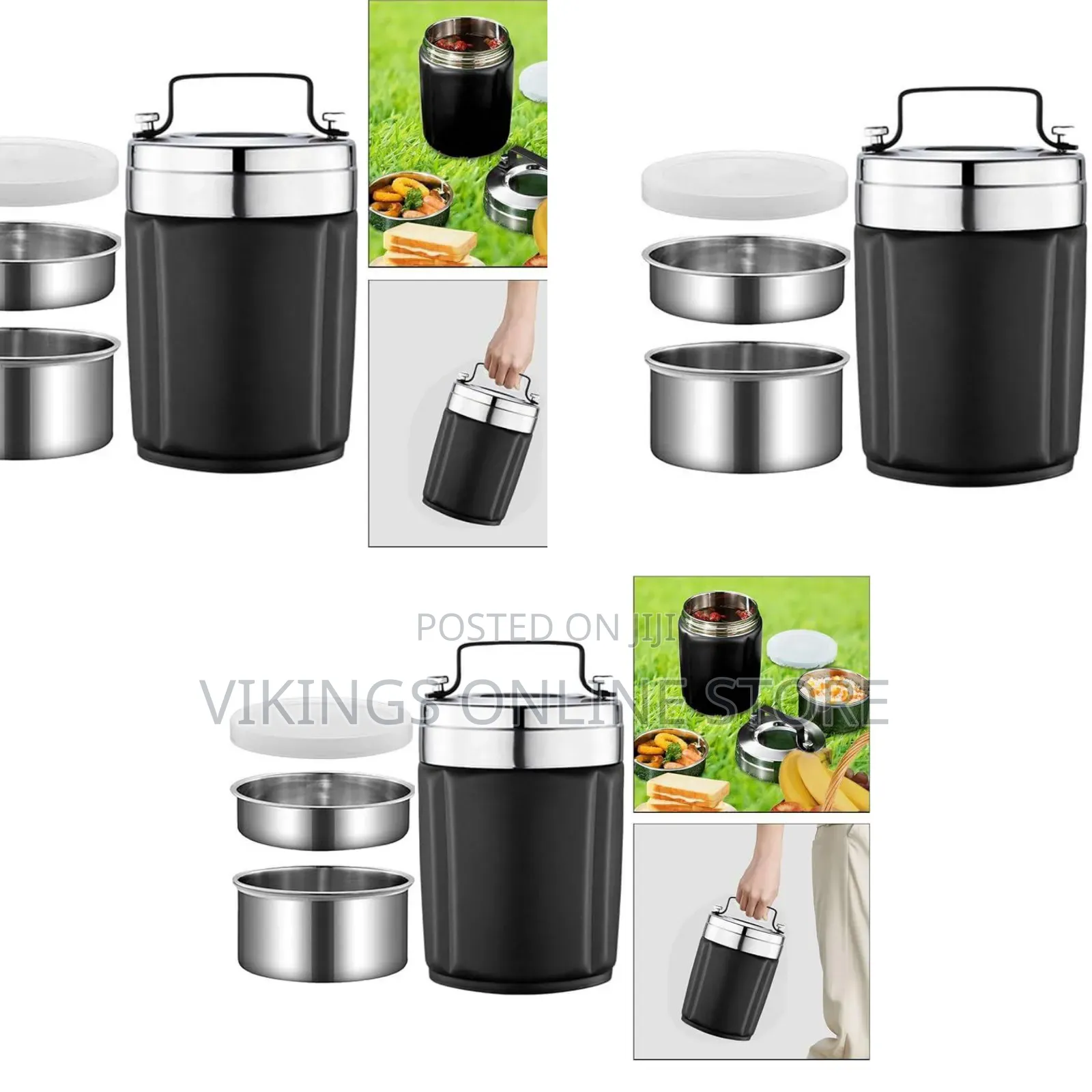Multi-Tier Stainless Steel Insulated Lunch Box and Thermal Food Jar