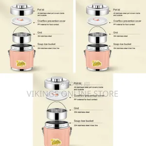 Insulated Stainless Steel Lunch Box and Food Flask, a Stackable