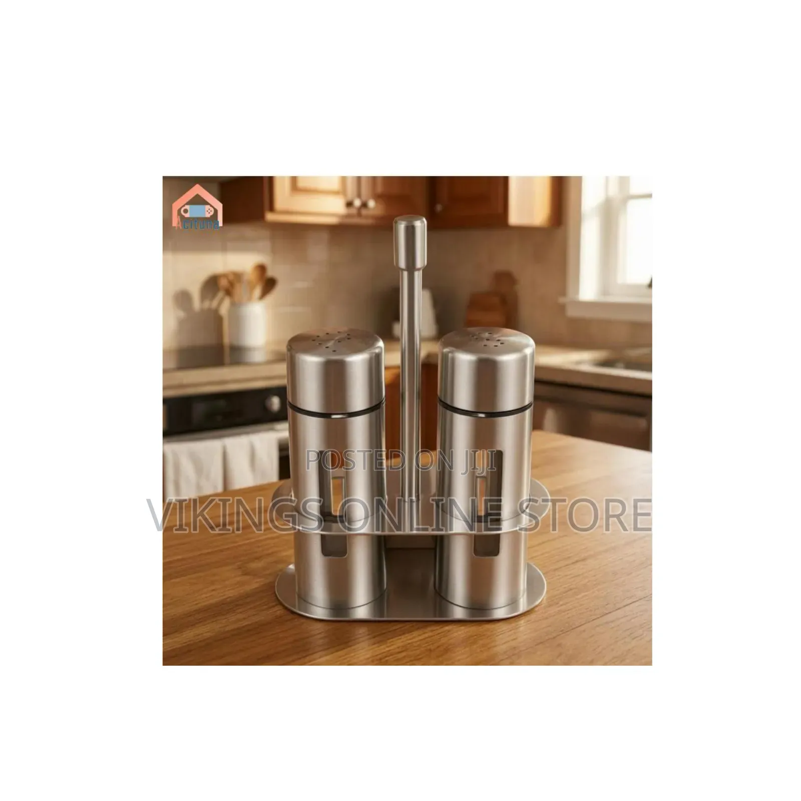 An American Metalcraft SP6 Stainless Steel Salt Pepper Shaker Set