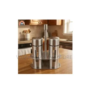 An American Metalcraft SP6 Stainless Steel Salt Pepper Shaker Set