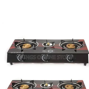 Triple a 3-Burner Tempered Glass Tabletop Gas Stove Patterned Surface
