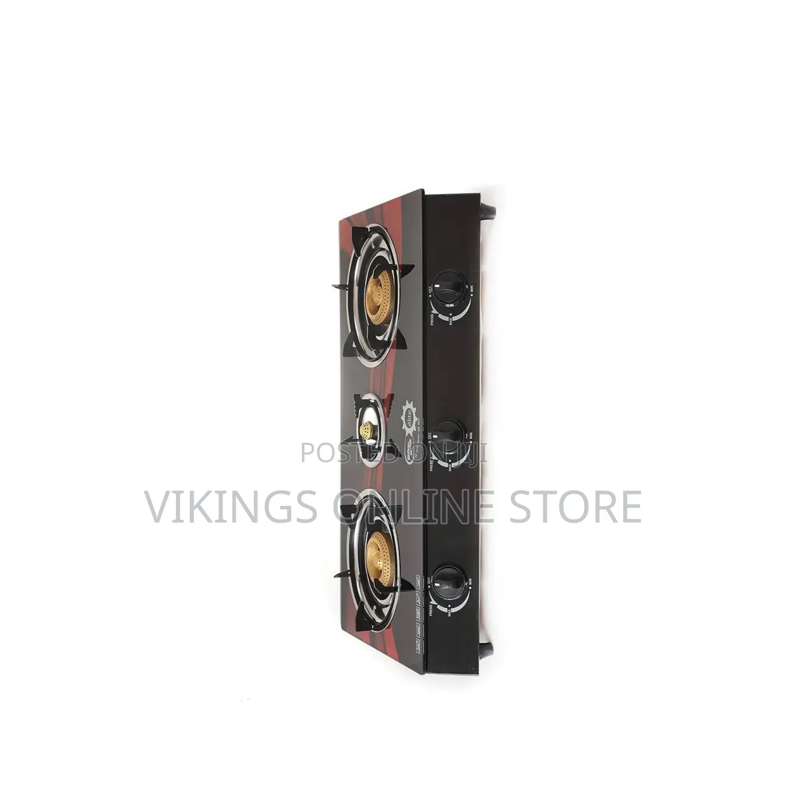 Triple a 3-Burner Tempered Glass Tabletop Gas Stove Patterned Surface