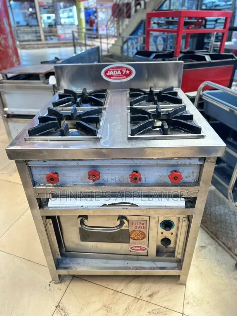 JADA 7-Star Commercial 4-Burner Gas Range With Pizza Oven