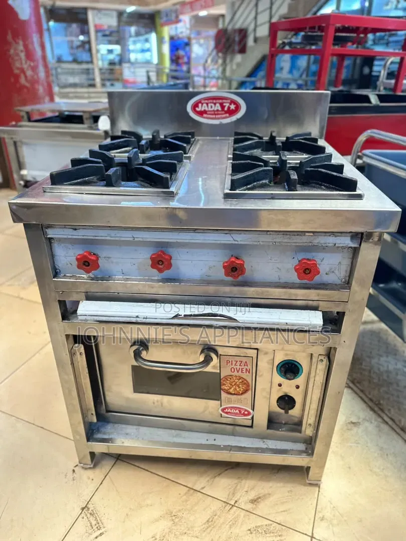 JADA 7-Star Commercial 4-Burner Gas Range With Pizza Oven