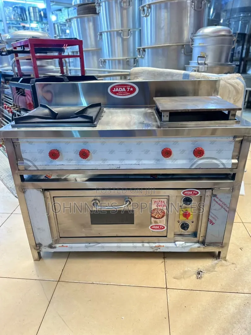 JADA 7-Star Commercial Gas Cooker With Pizza Oven & Hot Plate