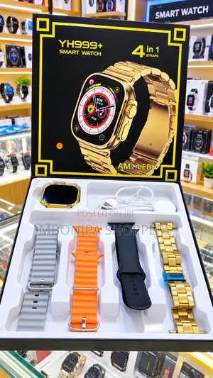 YH999+ AMOLED Smart Watch – 4-in-1 Straps