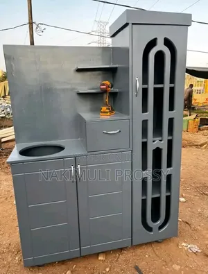 Gray Kitchen Cabinet/ Gas Cabinet