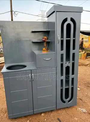 Gray Kitchen Cabinet/ Gas Cabinet