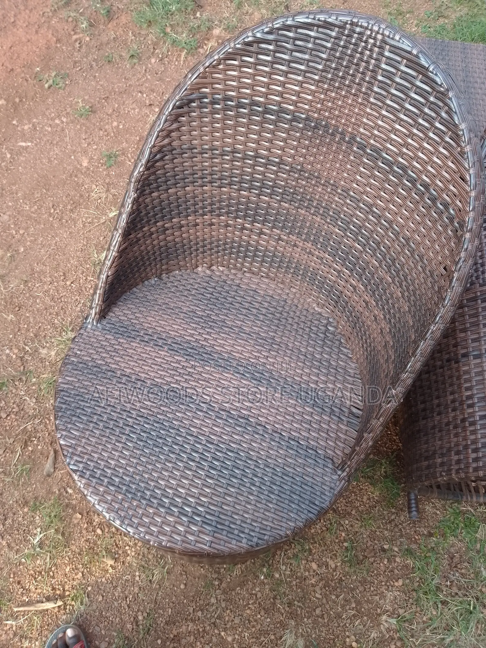 Balcony Crafted Chairs With a Table Brown in Good Condition