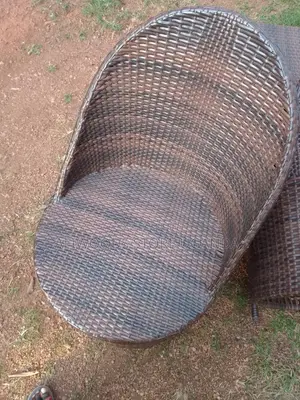 Balcony Crafted Chairs With a Table Brown in Good Condition