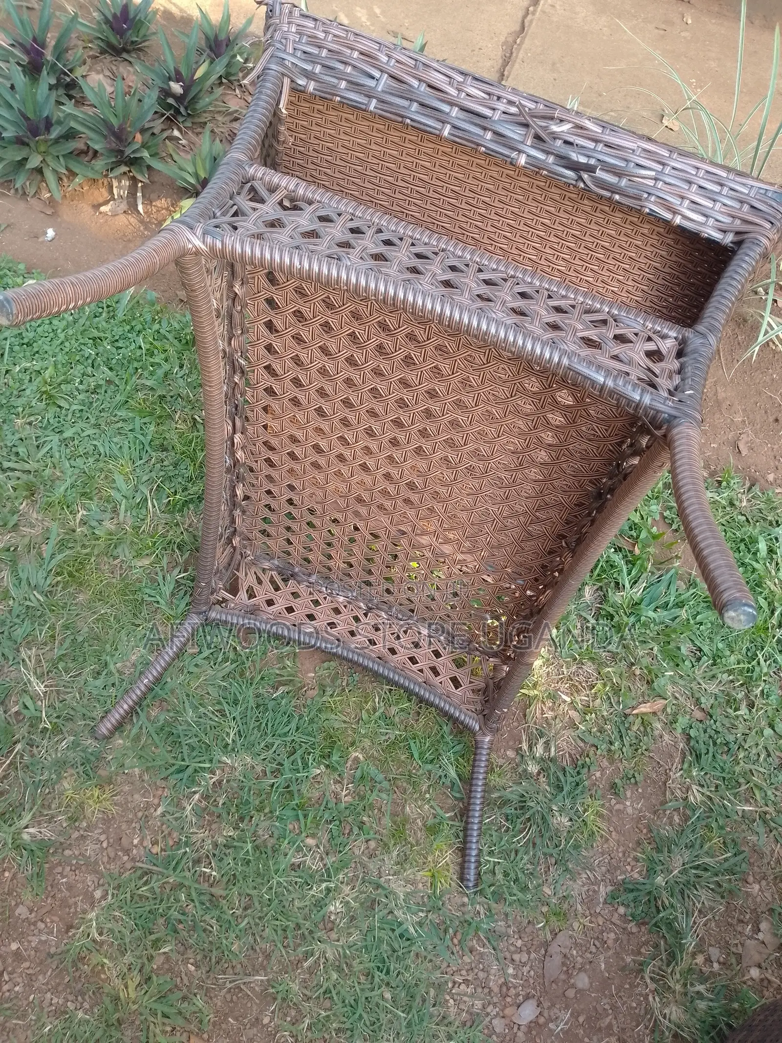 Balcony Crafted Chairs With a Table Brown in Good Condition