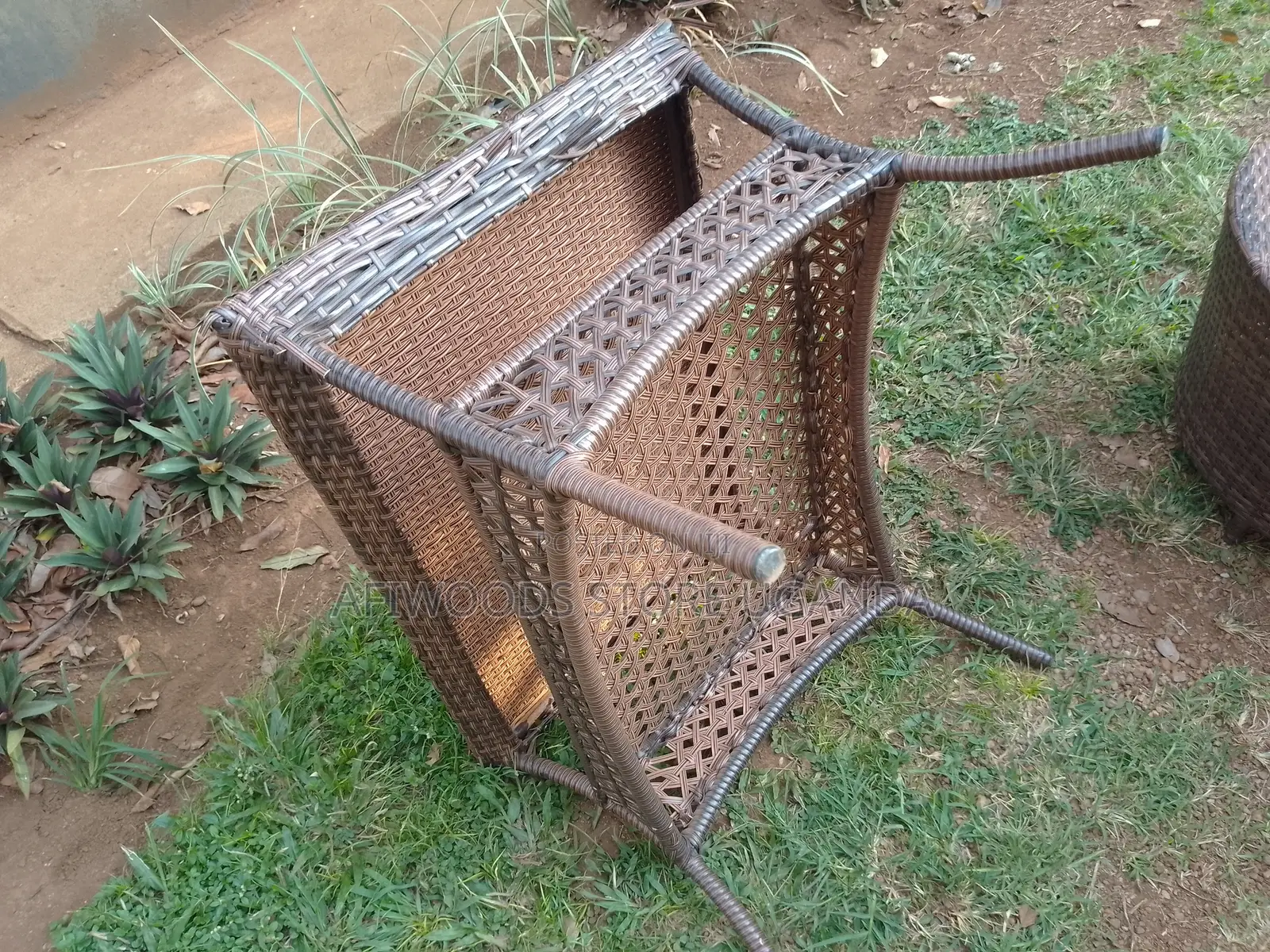 Balcony Crafted Chairs With a Table Brown in Good Condition