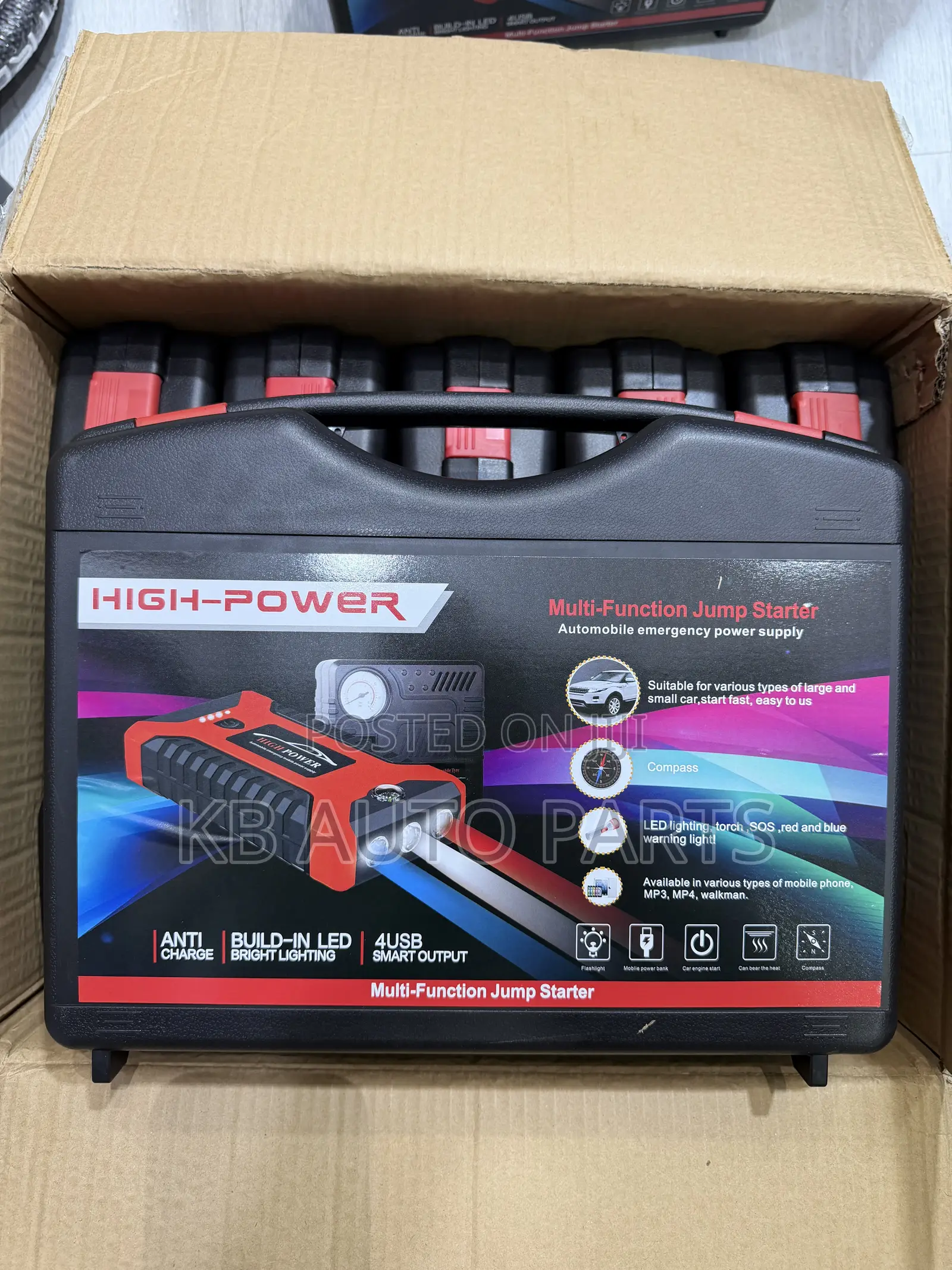 Car Portable Battery Jumpstarter With Air Tire Compressor