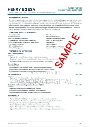 Professional Cv+ Cover Letter