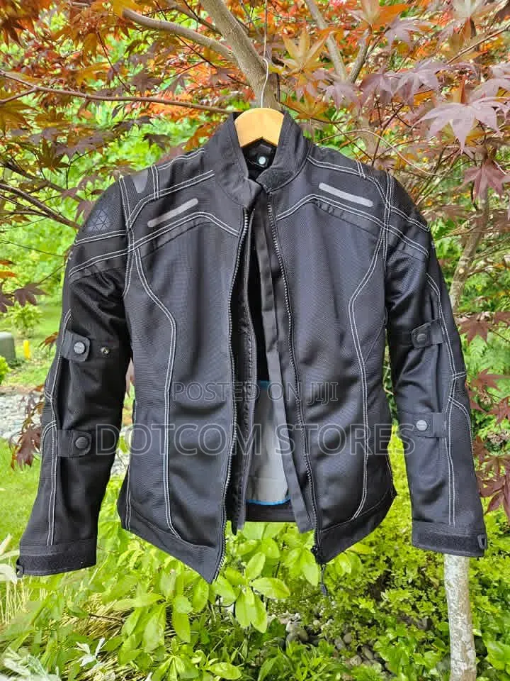 Classic Black Textile Motorcycle Riding Jacket