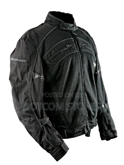 Classic Black Textile Motorcycle Riding Jacket
