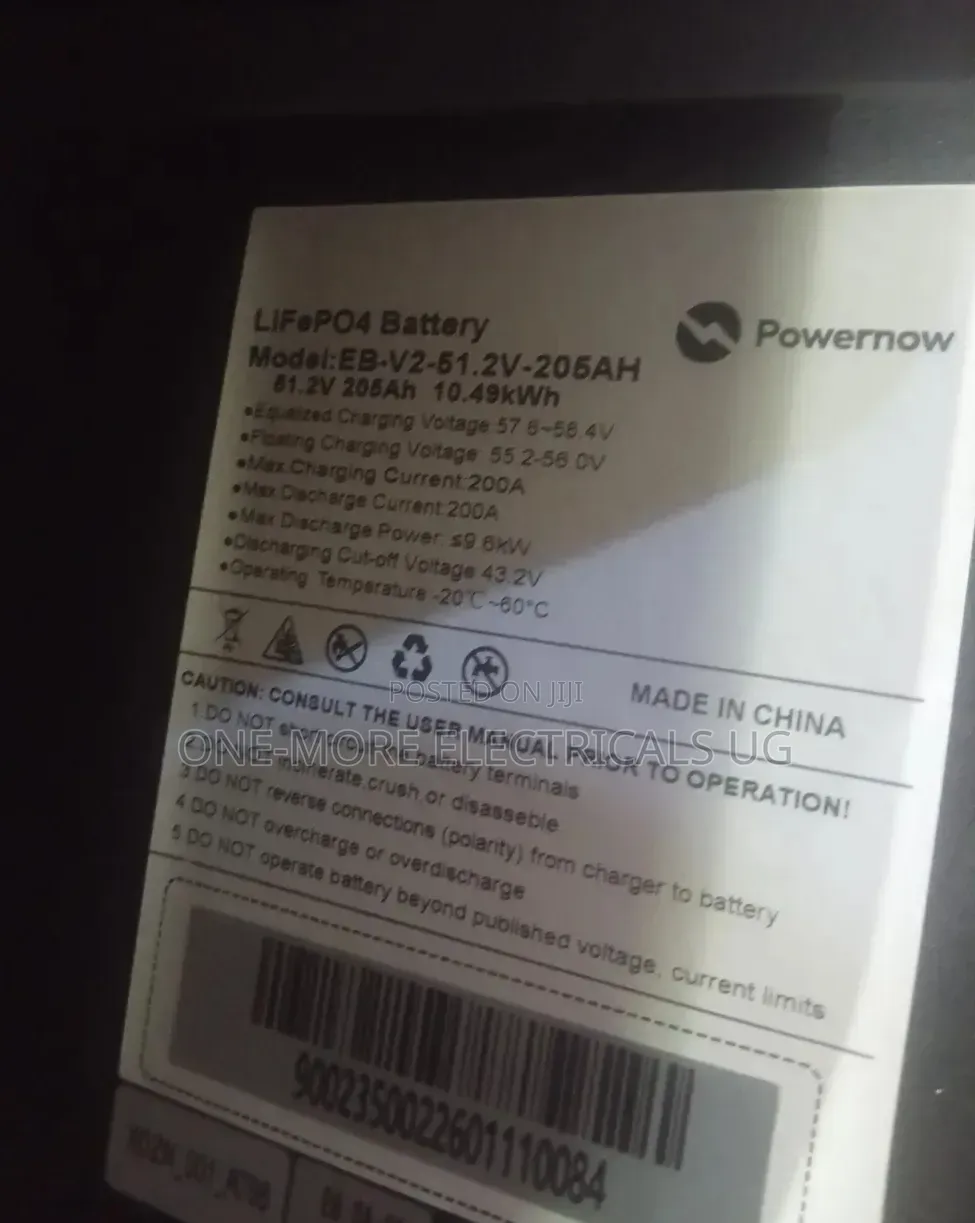 10.49kwh,205Ah/51.2volts Lithium Iron Phosphate Battery