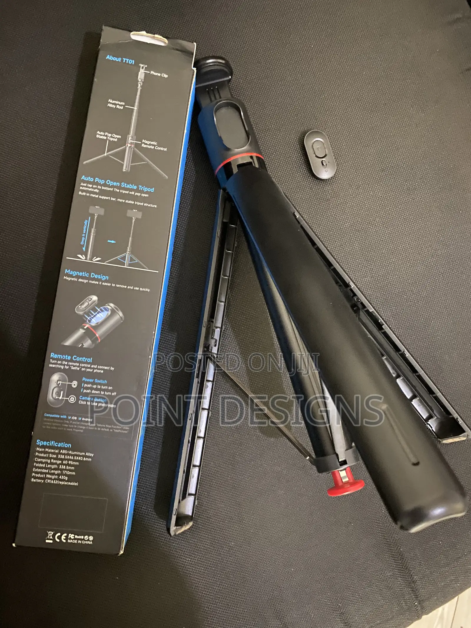Tt01 Extendable Bluetooth Selfie Stick Tripod, 69.6" Automatic Tripod