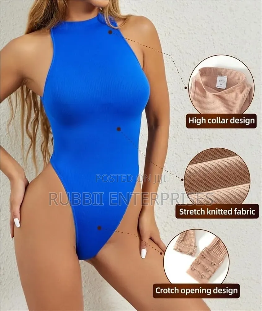 Women's Sleeveless, High-Back Thong Shapewear Body Shaper Jumpsuits
