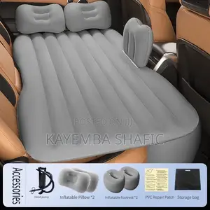 Premium Inflatable Car Air Mattress Travel Bed - Gray