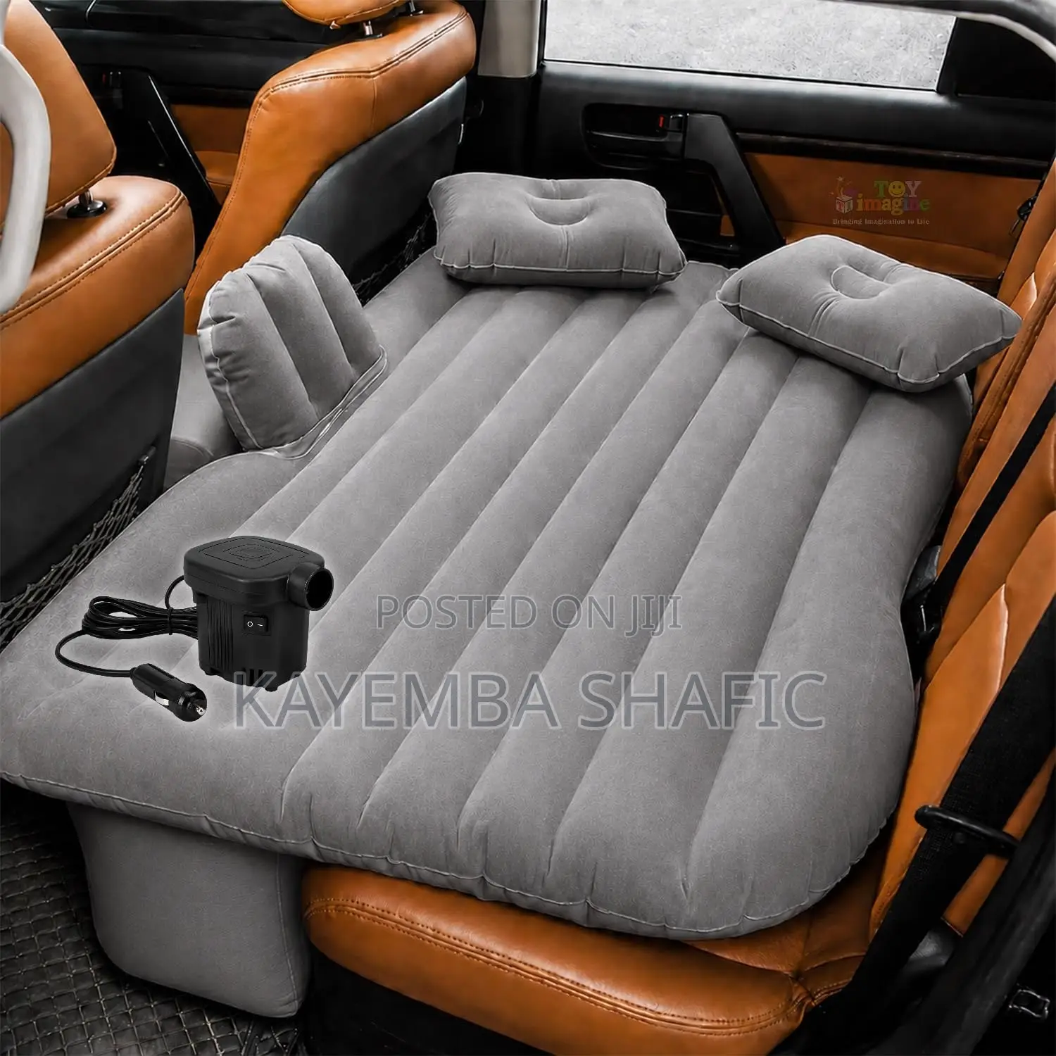 Premium Inflatable Car Air Mattress Travel Bed - Gray