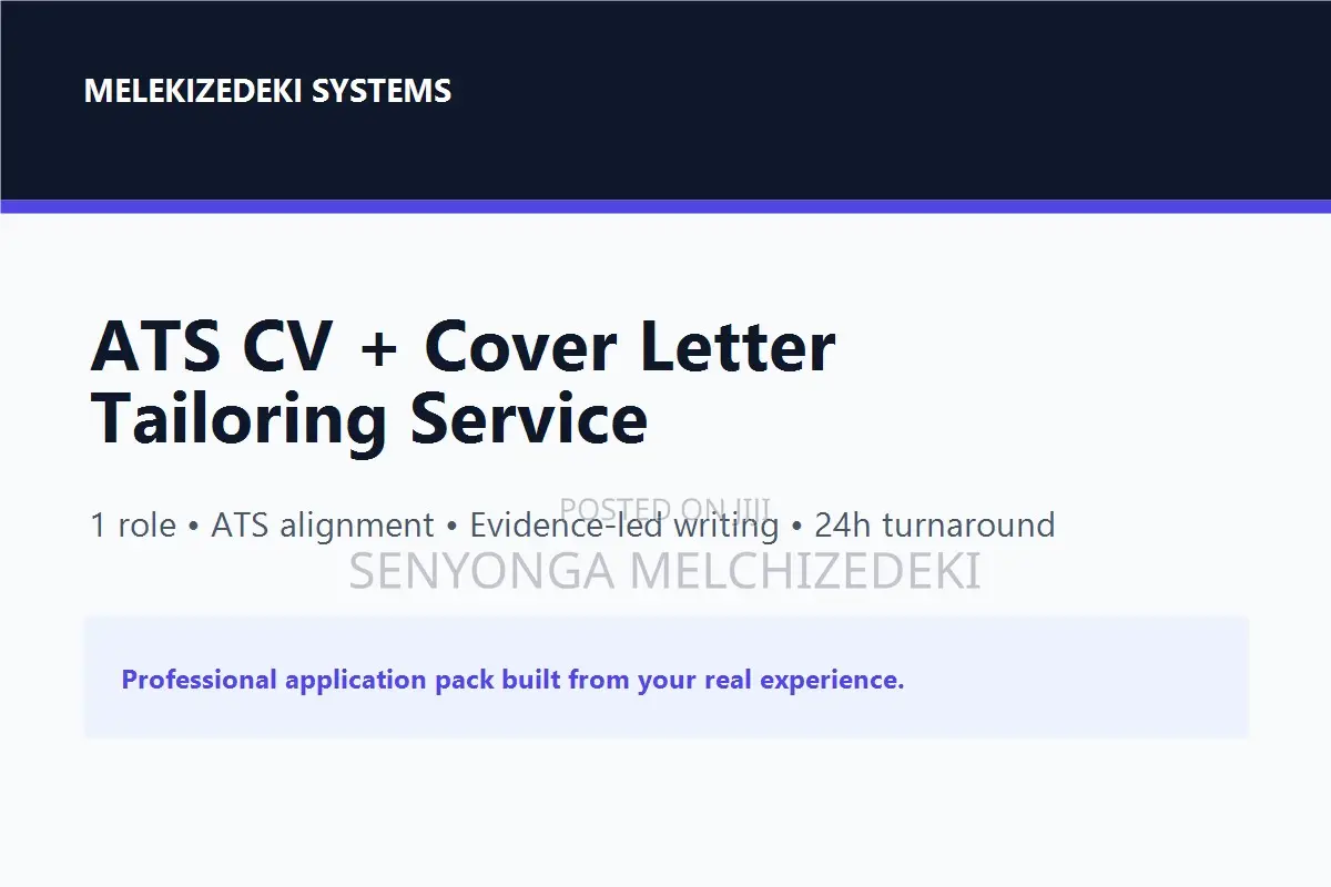 ATS CV + Cover Letter Tailoring | 24h Delivery Uganda