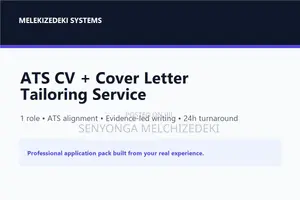 ATS CV + Cover Letter Tailoring | 24h Delivery Uganda