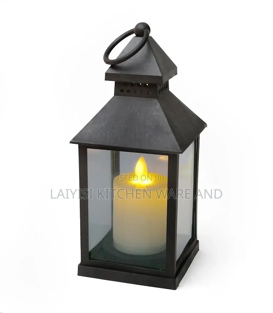 LED Lantern Light With Flickering Candle,Battery Operated Hanging Lamp