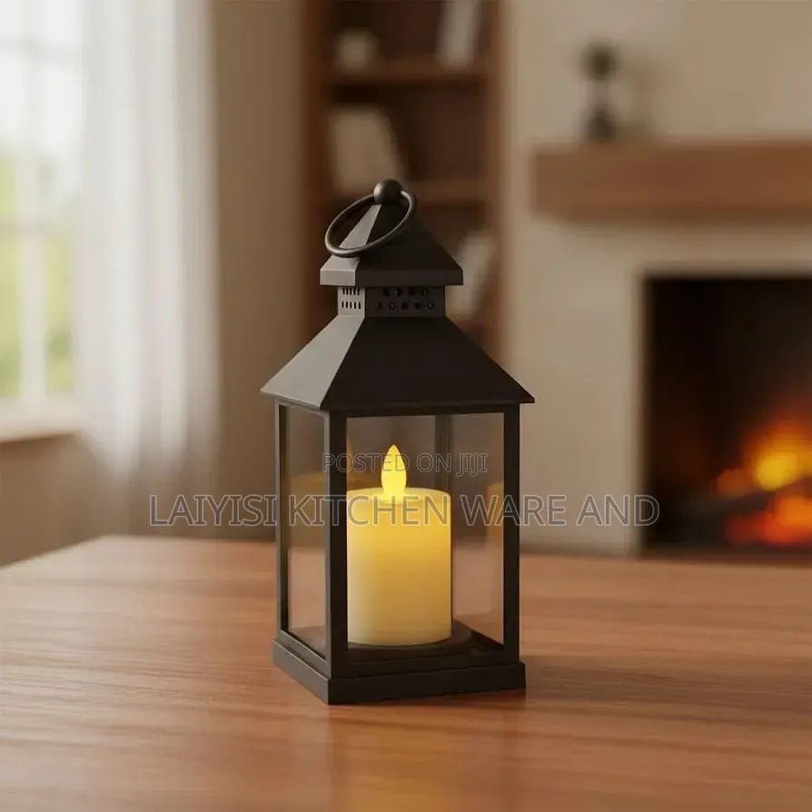 LED Lantern Light With Flickering Candle,Battery Operated Hanging Lamp