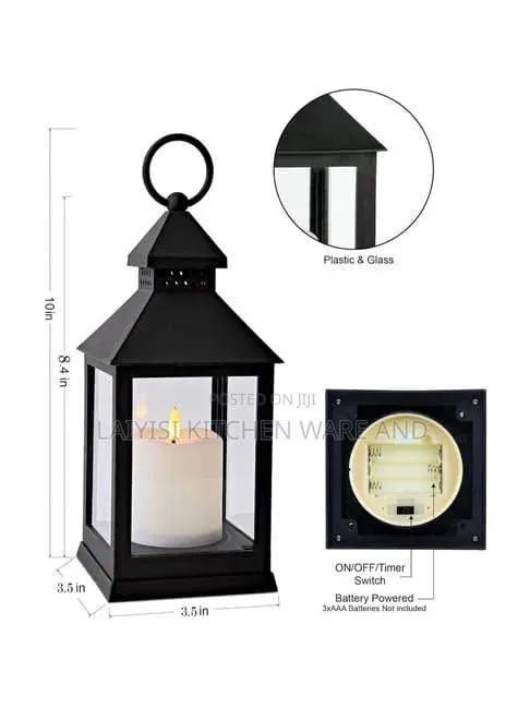 LED Lantern Light With Flickering Candle,Battery Operated Hanging Lamp